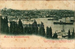 Constantinople, Istanbul; Vue Panoramique de la Corne d'Or, prise de Péra, Palace Hotel / gener...