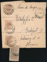 1901 Díjjegyes címszalag kiegészítéssel / PS-wrapper with additional franking "BUCURESCI"