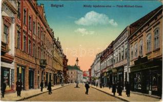 Beograd, Belgrade, Belgrád; Mihály fejedelem utca. Vasúti levelezőlapárusítás 2. sz. - 1916. / stree...