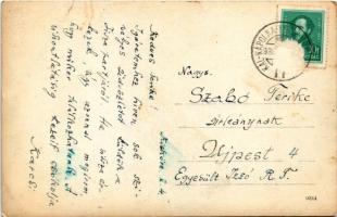 1936 Kisköre, Tisza vasúti híd vonat szerelvénnyel. photo (gyűrődések / creases)