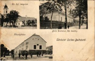 1909 Mezőszilas, Szilasbalhás; Református templom, Báró Durneisz kastély, Községháza. Ifj. Szarvas M...
