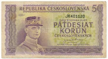 Csehszlovákia DN(1945-1948) 50K "JK 401120" T:F fo.
Czechoslovakia ND (1945-1948) 50 Koru...