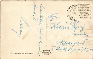 1942 Szomor (Tatabánya), Vásárhelyi kastély, Római katolikus templom, Postahivatal, utca részlet, au...