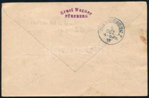 Lengyelország 1915 Cenzúrázott ajánlott levél 5 db bélyeggel / Poland 1915 Censored registered cover...