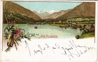 1898 Bad Aussee (Steiermark), Gruss aus Altaussee. Art Nouveau, floral. litho (EK)