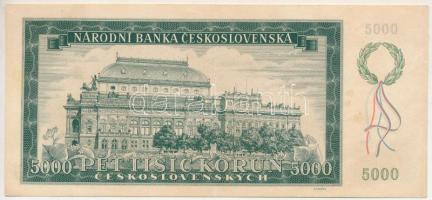 Csehszlovákia 1945. 5000K három perforált lyuk, "16 A 076819" T:XF
Czechoslovakia 1945. 5...