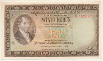 Csehszlovákia 1946. 500K "K 557092" T:UNC,AU
Czechoslovakia 1946. 500 Korun "K 55709...