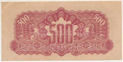 Csehszlovákia 1944. 500K "SPECIMEN (MINTA)" perforációval, felülbélyegzett csehszlovák bél...