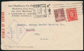 1942 Cenzúrázott levél az Egyesült Államokba / Censored covet to the USA