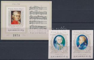1991 Bélyegnap (64.) Mozart vágott sor + vágott blokk (35.000) / Mi 4158-4159 imperforated set + Mi ...
