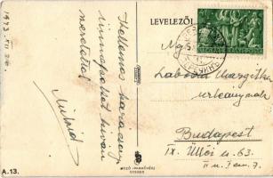 1943 Boldog magyar Karácsonyt! / Hungarian irredenta propaganda, Christmas greeting art postcard s: ...