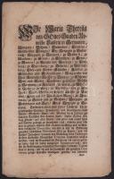 1749 Bécs, Mária Terézia rendelete német nyelven katonai témában, 8p