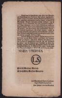 1749 Bécs, Mária Terézia rendelete német nyelven katonai témában, 8p