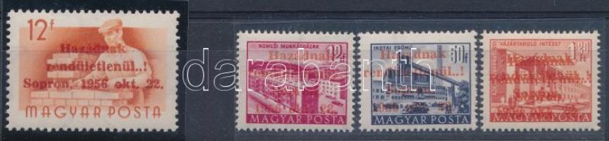 1956 Soproni kiadás 4 értéke (22-25) Leitold tanúsítvánnyal; legfeljebb 30-40 sor maradhatott fenn! ...