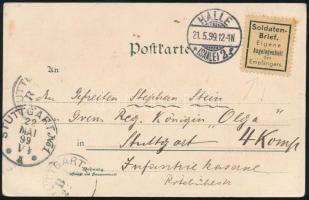 1899 Képeslap / Postcard "HALLE" - "STUTTGART"
