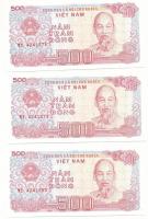 Vietnám 1988. 500D (3x) sorszámkövetők "MI 4241278 - MI 4241280" T:UNC
Vietnam 1988. 500D...