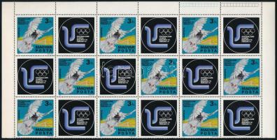 1975 Postagalamb olimpia 9 -es ívdarab (9 bélyeg + 9 szelvény)