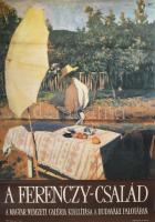 1968 A Ferenczy-család, a Magyar Nemzeti Galéria kiállítása, plakát, ofszet, papír, hajtásnyomokkal,...