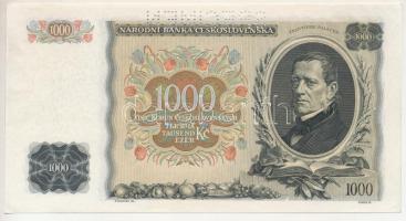 Csehszlovákia 1934. 1000K "SPECIMEN (MINTA)" perforációval, "G 839914" T:AU
Cze...