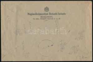 1945 (3. díjszabás) Budapest helyi levél vegyes bérmentesítéssel: 4P bélyeg és 2P gépi, "MAGÁNA...