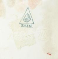 cca 1920 Royal Dux szecessziós kétfüles kandallóváza. Plasztikus virágmintákkal, jelzett, talpánál l...