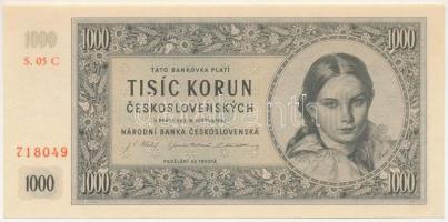 Csehszlovákia 1945. 1000K "05 C 718049" T:UNC,AU
Czechoslovakia 1945. 1000 Korun "05...