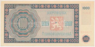 Csehszlovákia 1945. 1000K "05 C 718049" T:UNC,AU
Czechoslovakia 1945. 1000 Korun "05...