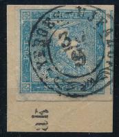 1851 Kék Hírlapbélyeg / Newspaper stamp "NYERGES-UJFALU"