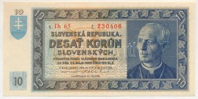 Szlovákia 1939. 10K "SPECIMEN (MINTA)" perforációval, "Ih 230406" T:AU
Slovakia...