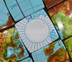 Földgömb varázsgömb, logikai játék, újszerű állapotban, eredeti dobozában d: 8 cm