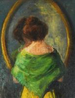 Börtsök Samu (1881-1931): Tükör előtt, 1912. Olaj, vászon. Jelezve balra lent. Restaurált. 70x60 cm....