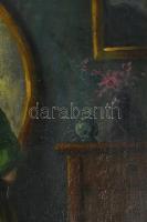 Börtsök Samu (1881-1931): Tükör előtt, 1912. Olaj, vászon. Jelezve balra lent. Restaurált. 70x60 cm....