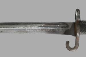 Osztrák-magyar 1873M Werndl bajonett / puskaszurony, látható jelzés és hüvely nélkül, kissé rozsdafo...