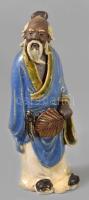 Keleti bölcs figura, mázas kerámia, jelzés nélkül 15 cm