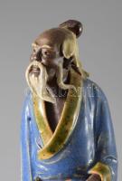 Keleti bölcs figura, mázas kerámia, jelzés nélkül 15 cm