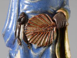 Keleti bölcs figura, mázas kerámia, jelzés nélkül 15 cm