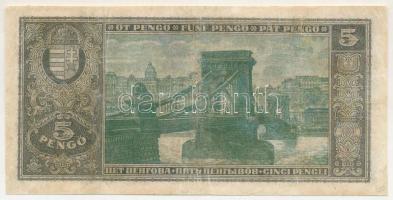 1926. 5P "A 113 023446" T:F restaurált R!
Hungary 1926. 5 Pengő "A 113 023446" ...