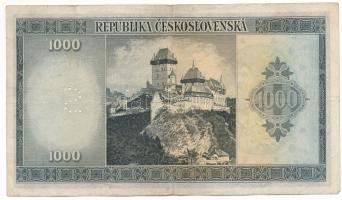 Csehszlovákia 1945. 1000K perforált S betűvel "BF 783,985" T:F
Czechoslovakia 1945. 1000 ...