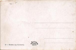 Pletykázni tilos! / Hungarian humorous card, husband and wife s: Kaszás Jámbor (EB)