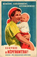 1949 Békéért, családodért, gyermekedért szavazz a Népfrontra! Magyar Nők Demokratikus Szövetsége, Ká...