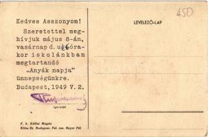 1949 Békéért, családodért, gyermekedért szavazz a Népfrontra! Magyar Nők Demokratikus Szövetsége, Ká...