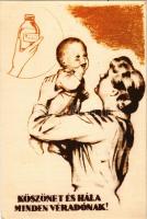 1963 Köszönet és hála minden véradónak! Gáll Istvánné kiadó / Hungarian blood donation propaganda, m...