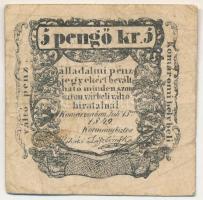 1849. Komárom 5kr 3mm-es betűk T:F fo.
Hungary / Komárom 1849. 5 Krajczár 3mm wide letters C:F spot...