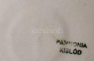 6 db kézzel festett mázas kerámia fali tál d: 18-26 cm
