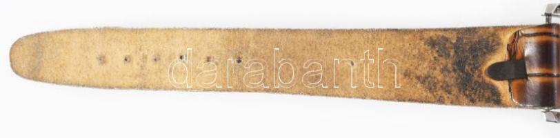 cca 1940-1945 Magyar királyi Légierő pilótaóra. Angelus kronográfos karóra, másodpercmutatós, fekete...