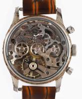 cca 1940-1945 Magyar királyi Légierő pilótaóra. Angelus kronográfos karóra, másodpercmutatós, fekete...