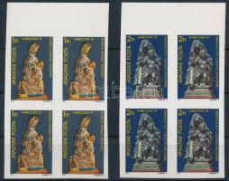 1981 Karácsony sor ívszéli négyestömbökben / imperforate blocks of 4
