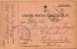 1915 Egyedi, kézzel rajzolt első világháborús osztrák-magyar tábori postai levelezőlap / hand-drawn ...