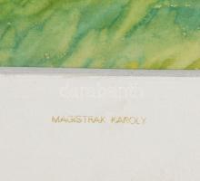 Magistrák Károly (-): Budapest, Nemzeti Múzeum. Akvarell, papír, jelzett a hátoldalán. Paszpartuban....