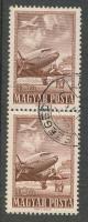 1950 Repülő (V.) 10Ft függőleges pár, mindkét érték ragasztott papíron / Mi 1128 pair (geklebtes Pap...